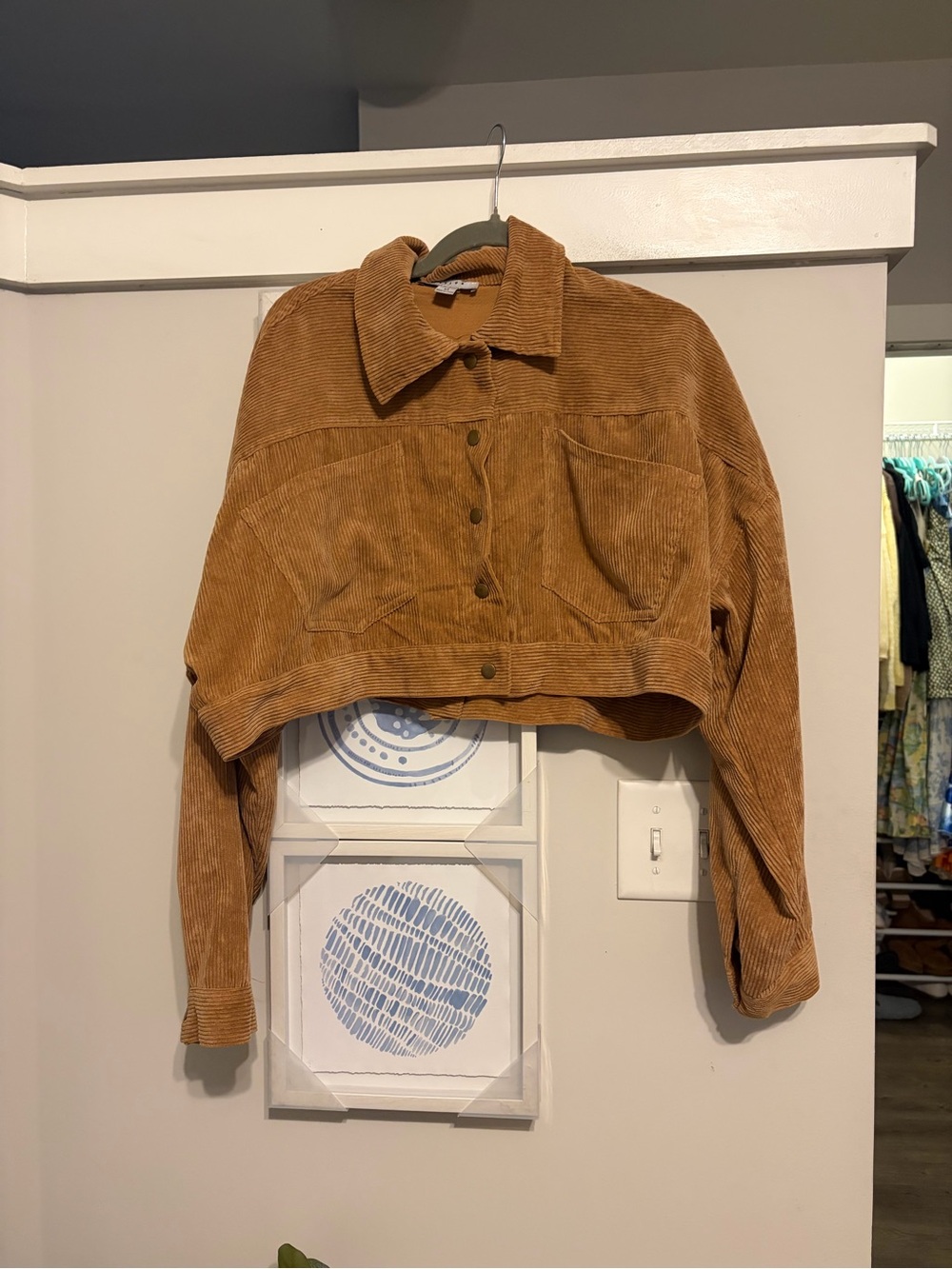 FAVLUX Corduroy Button-Up Jacket in Warm Brown